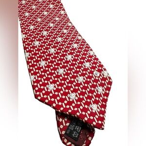Versace Classic Silk Tie Red Medusa Print Designer Luxury Italy Necktie
